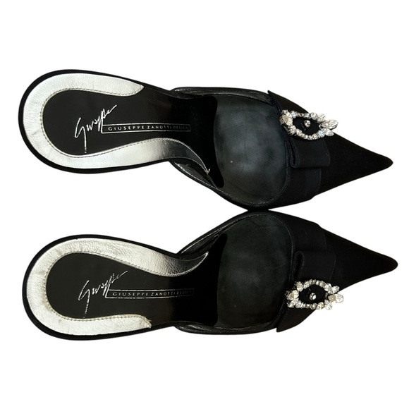 Giuseppe Zanotti, Size 39 (9 US), Black - Vintage Mule Pumps, Silver Rhinestone - Picture 11 of 15